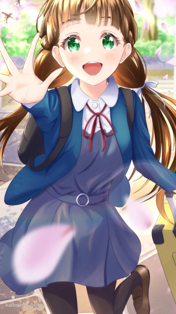 舞い散る桜と桜小路きな子 / ハロー!!!ラブライブ! / ファンアート / イラストのAndroidの壁紙(720px x 1280px) スマホ用