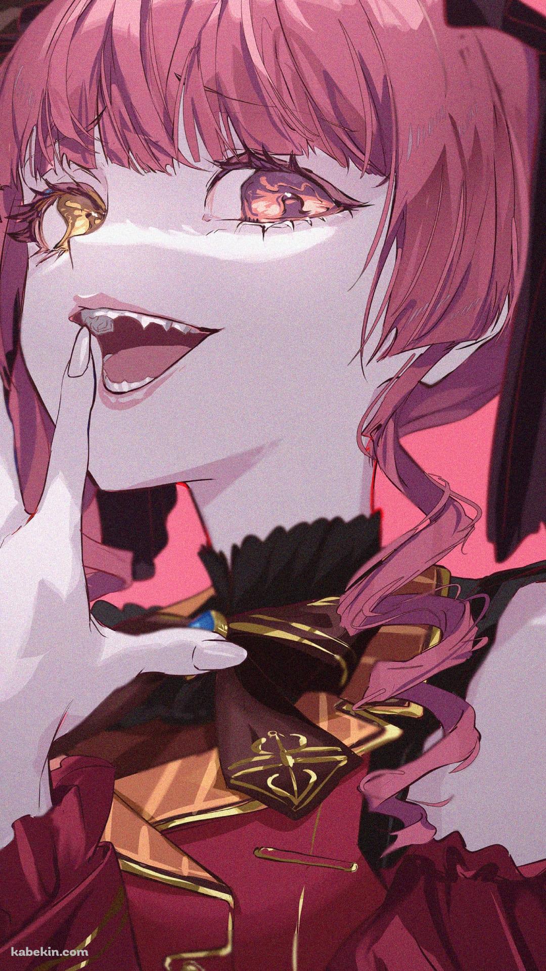 高笑いをする宝鐘マリン / バーチャルYouTuber / ホロライブ / ファンアート / イラストのAndroidの壁紙(1080px x 1920px) スマホ用