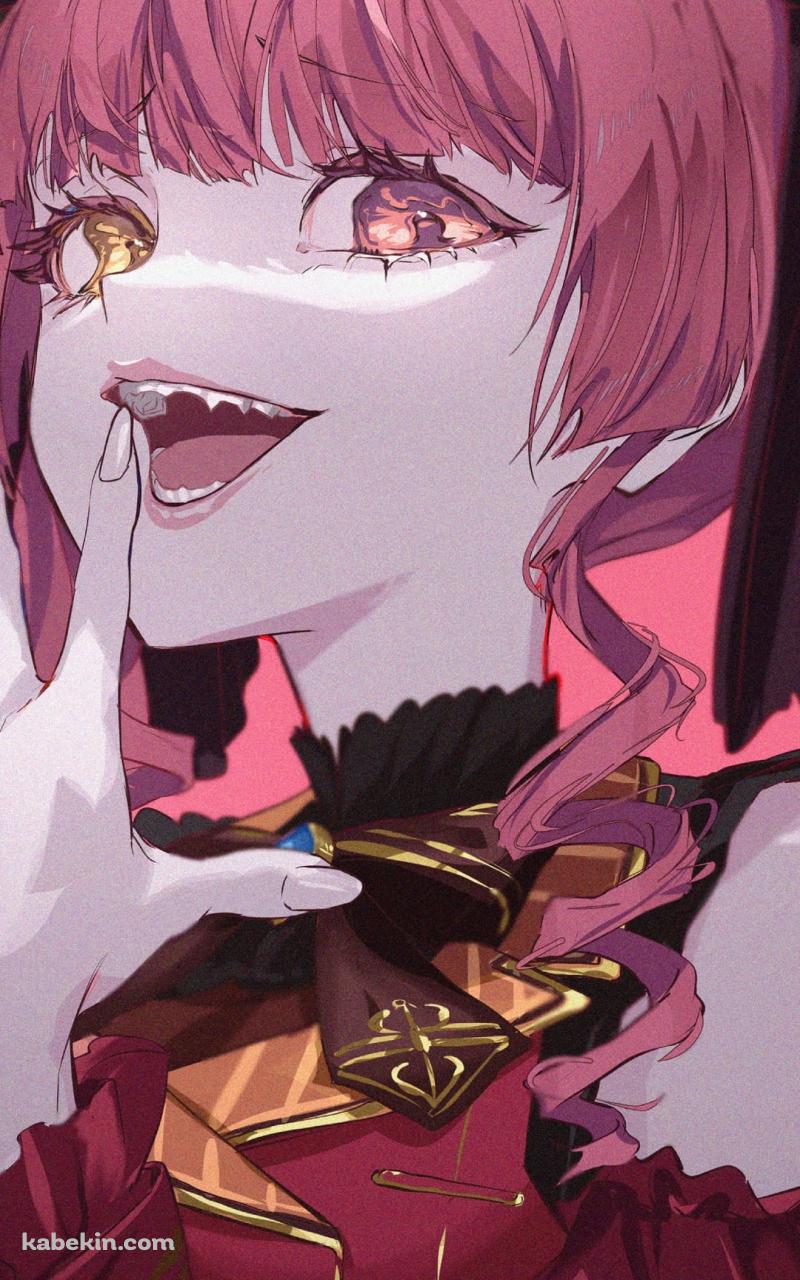 高笑いをする宝鐘マリン / バーチャルYouTuber / ホロライブ / ファンアート / イラストのAndroidの壁紙(800px x 1280px) スマホ用