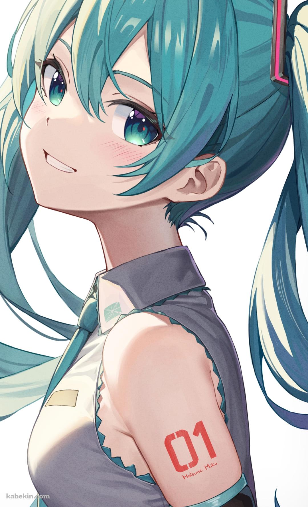 笑いながら振り返るめちゃくちゃかわいい初音ミク ボカロ 01 / ボーカロイドのAndroidの壁紙(1080px x 1776px) スマホ用