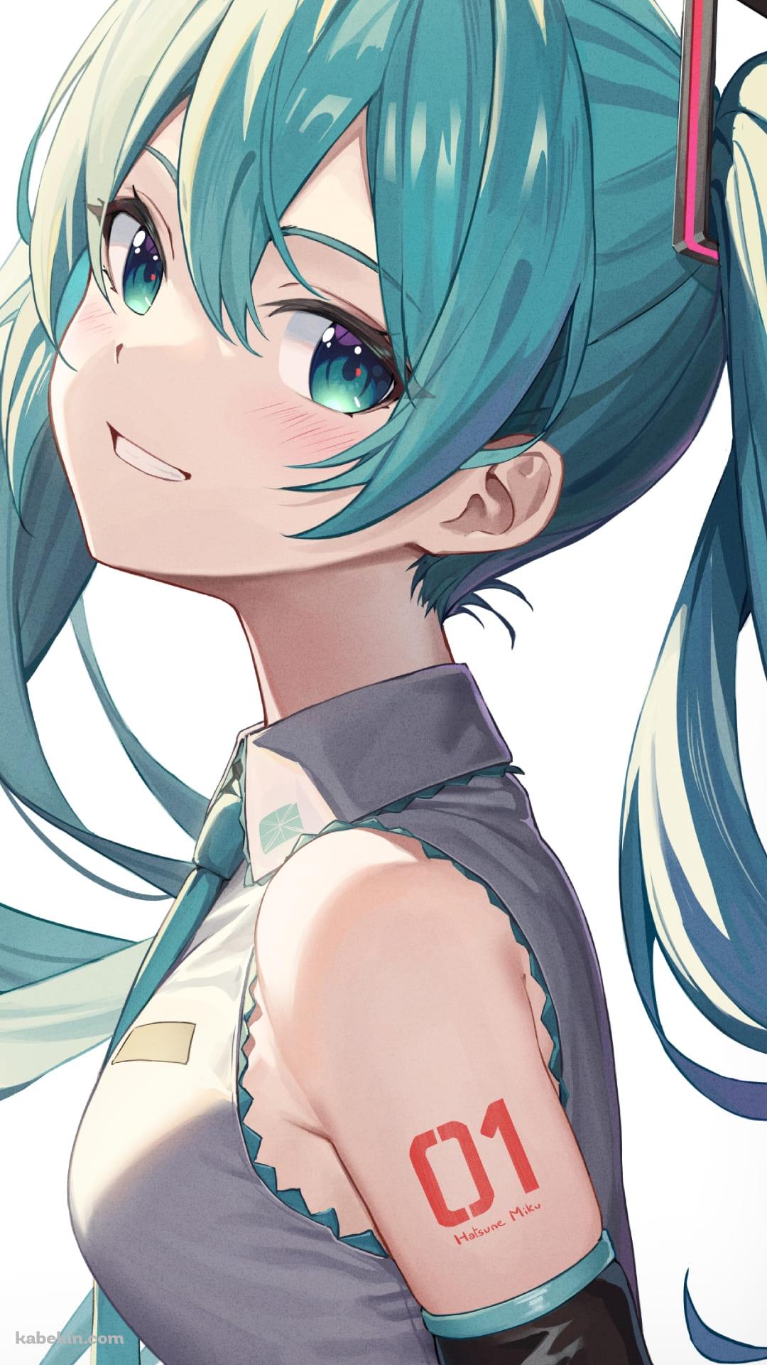 笑いながら振り返るめちゃくちゃかわいい初音ミク ボカロ 01 / ボーカロイドのAndroidの壁紙(1080px x 1920px) スマホ用