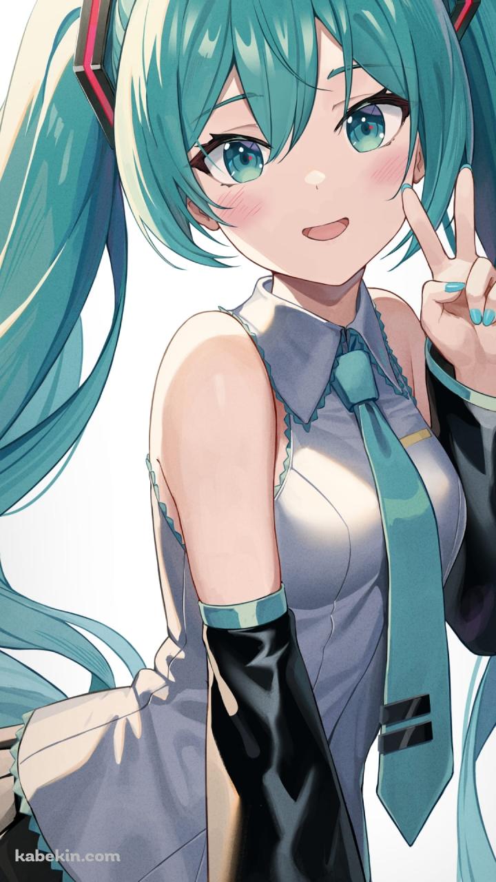 ピースするかわいい初音ミク / ボカロ / ボーカロイドのAndroidの壁紙(720px x 1280px) スマホ用