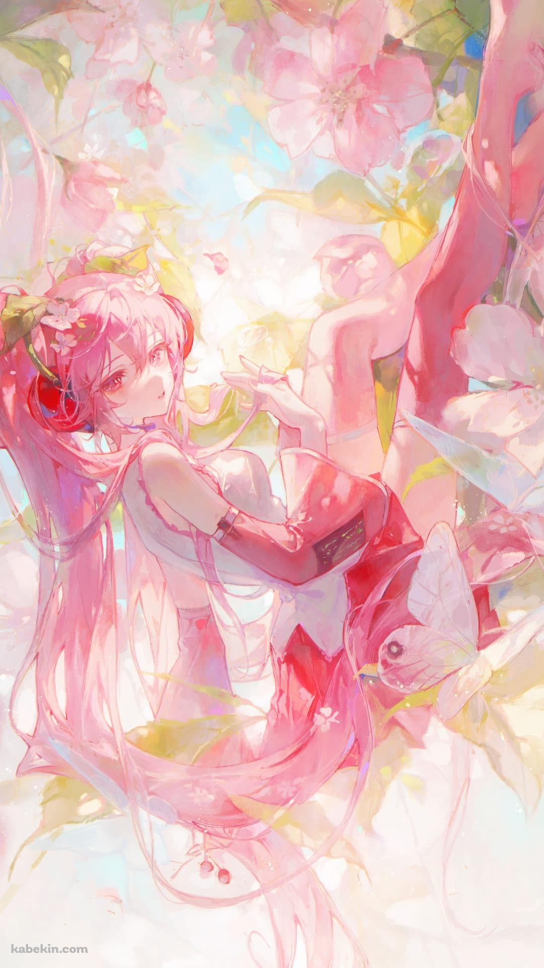 めちゃくちゃ綺麗な桜ミク / 桜の花 / 春 / ボカロ / ボーカロイドのAndroidの壁紙(1080px x 1920px) スマホ用