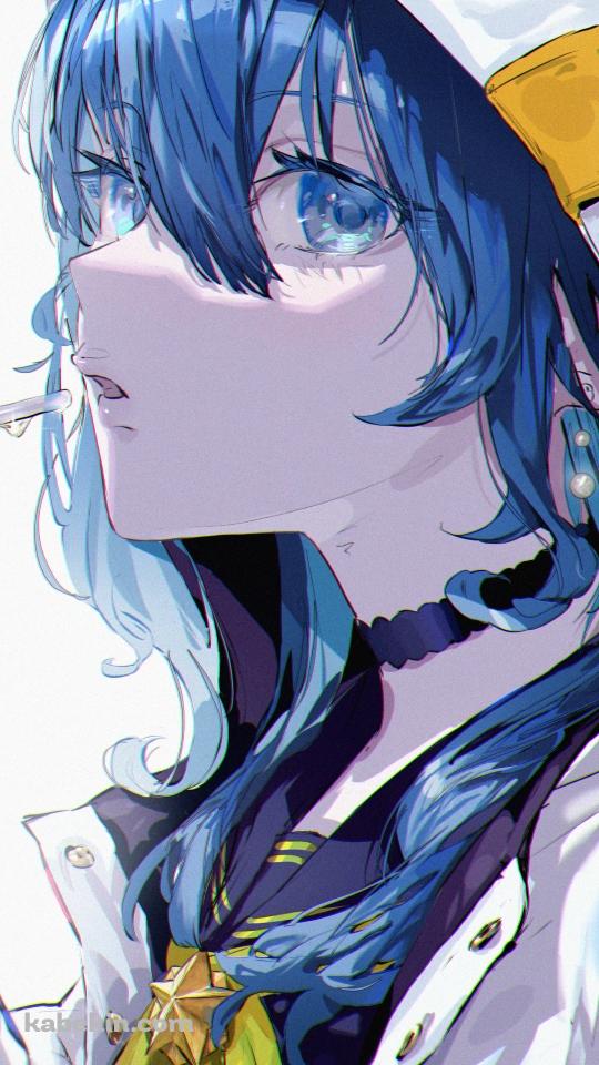ジュースを飲む星街すいせい / バーチャルYouTuber / ホロライブ / ファンアート / イラストのAndroidの壁紙(540px x 960px) スマホ用