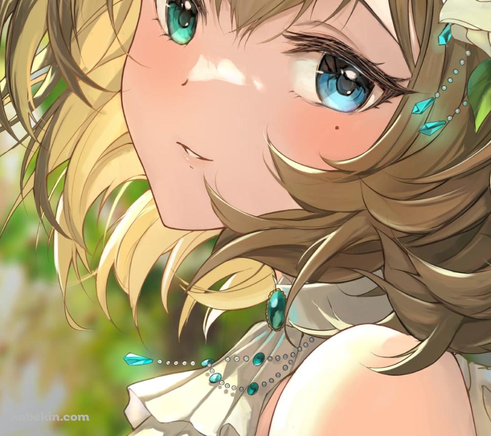 白い花飾りをつけたかわいい高垣 楓 / アイマス / アイドルマスターシンデレラガールズ / ファンアート / イラストのAndroidの壁紙(960px x 854px) スマホ用