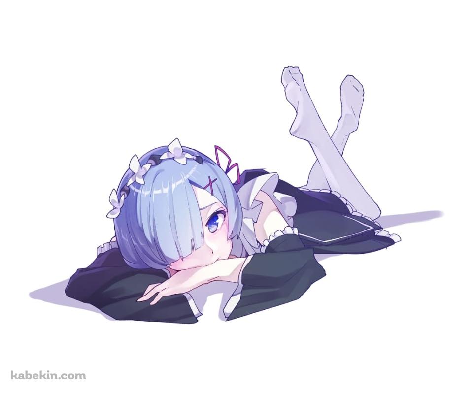 寝そべるかわいいレム / リゼロ / re:ゼロから始める異世界生活 / ファンアート / イラストのAndroidの壁紙(960px x 800px) スマホ用
