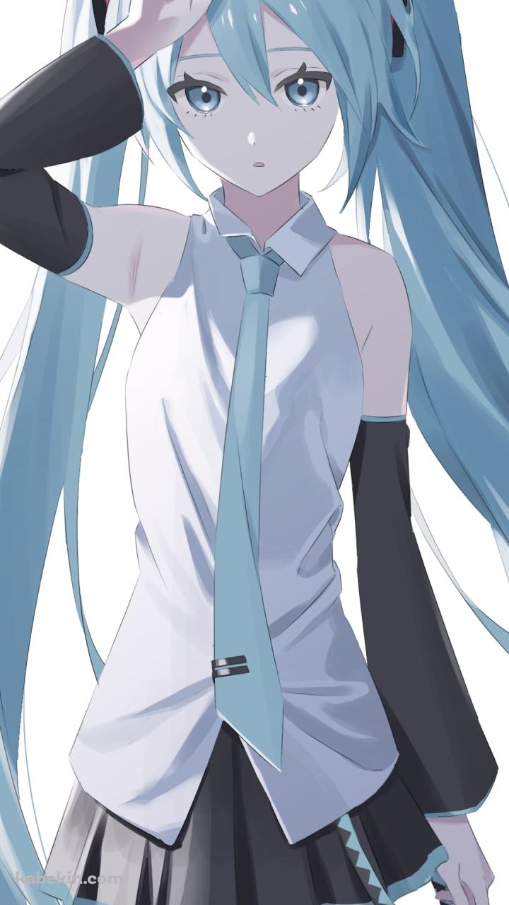 おでこに手をあてる初音ミク / ボカロ / ボーカロイドのAndroidの壁紙(720px x 1280px) スマホ用