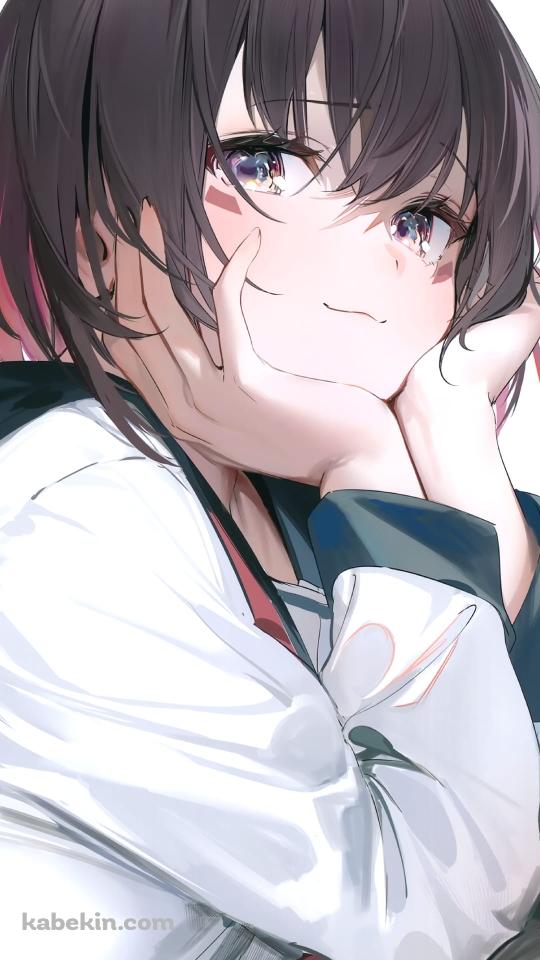 頬杖をつきながらこちらを見るAZKi / バーチャルYoutuber / ホロライブ / ファンアート / イラストのAndroidの壁紙(540px x 960px) スマホ用