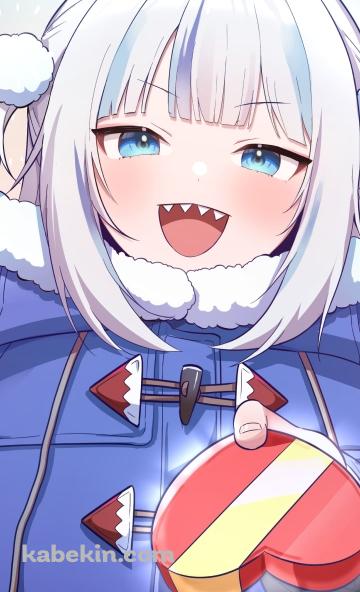 ハートのチョコを差し出すがうる・ぐら / ホロライブ / バーチャルYouTuberのAndroidの壁紙(360px x 592px) スマホ用