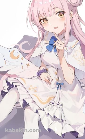 シートに座っている聖園ミカ / ブルーアーカイブ / ブルアカ / ファンアート / イラストのAndroidの壁紙(360px x 592px) スマホ用