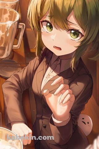涙目の五十嵐双葉 / 居酒屋 / ビールジョッキ / 先輩がうざい後輩の話 / ファンアート / イラストのAndroidの壁紙(320px x 480px) スマホ用