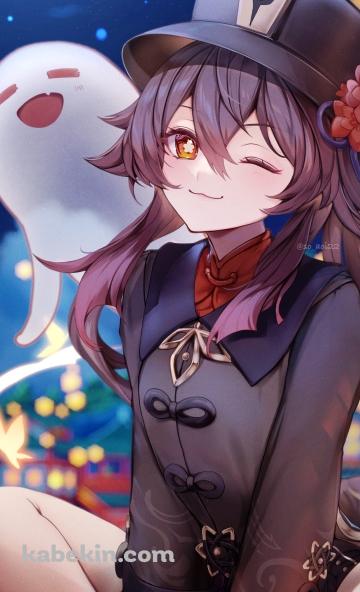 ウィンクをする胡桃 / かわいい / 原神のAndroidの壁紙(360px x 592px) スマホ用