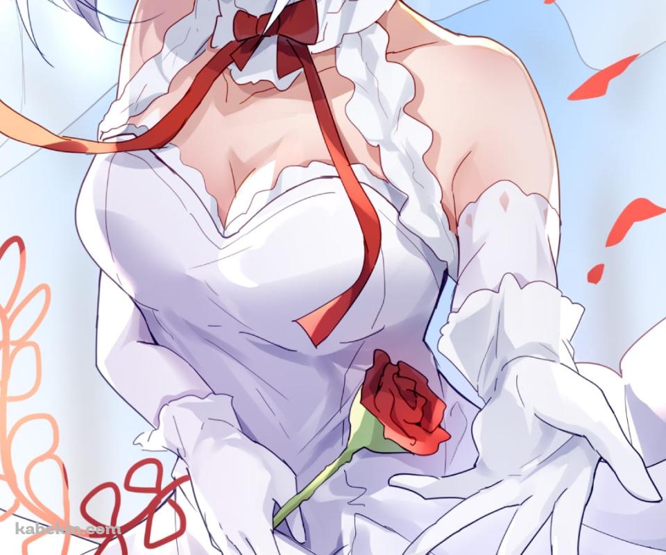ウエディングドレスを着たかわいいシエスタ / 探偵はもう、死んでいる。 / ファンアート / イラストのAndroidの壁紙(960px x 800px) スマホ用