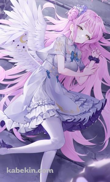 桟橋に寝そべる聖園ミカ（みその みか） / ブルアカ / ブルーアーカイブ / ファンアート / イラストのAndroidの壁紙(360px x 592px) スマホ用