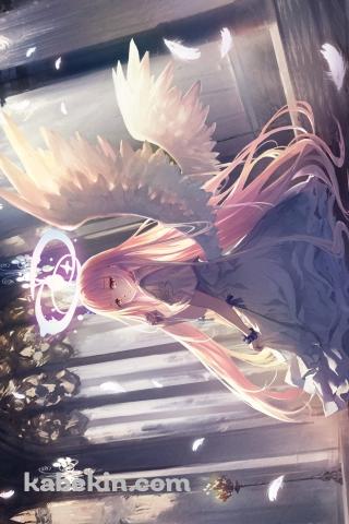 森の中 / こちらを振り返る綺麗な聖園ミカ（みその みか） / ブルアカ / ブルーアーカイブ / ファンアート / イラストのAndroidの壁紙(320px x 480px) スマホ用