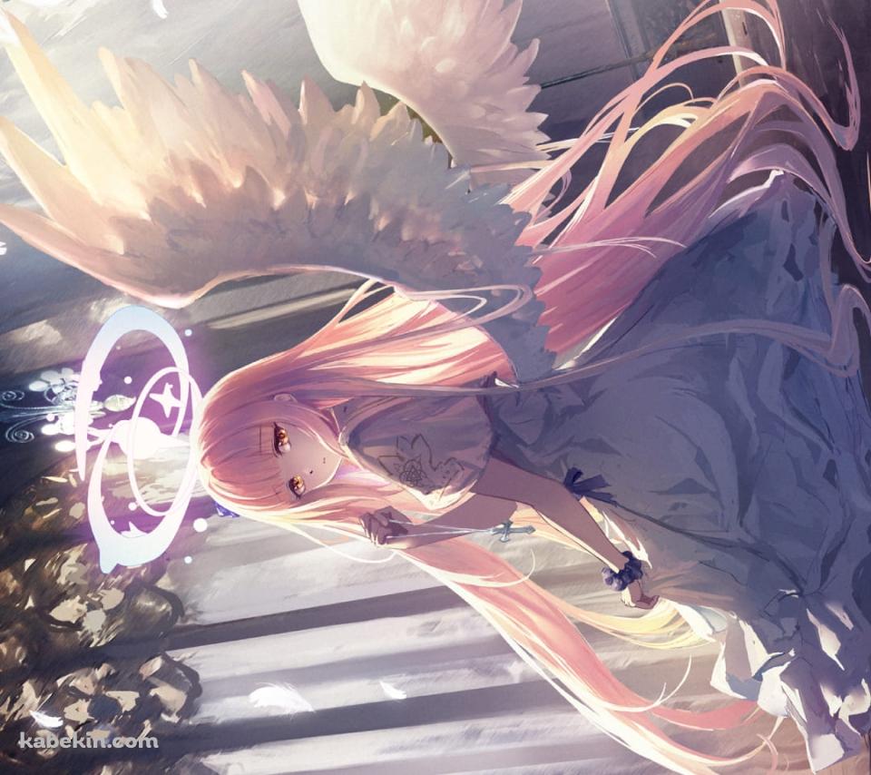 森の中 / こちらを振り返る綺麗な聖園ミカ（みその みか） / ブルアカ / ブルーアーカイブ / ファンアート / イラストのAndroidの壁紙(960px x 854px) スマホ用