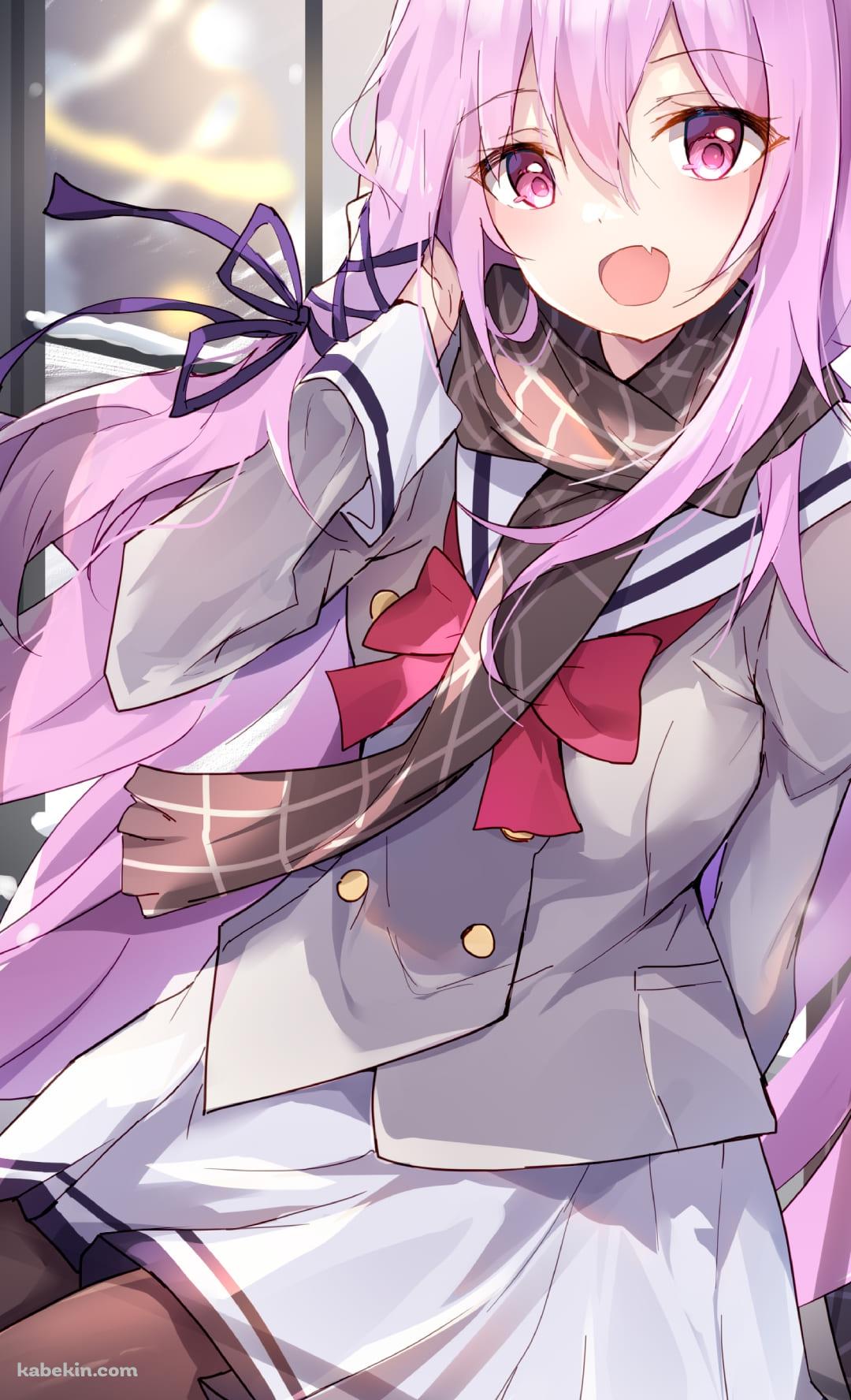 窓際に座っているかわいいキサラ / セーラー服 / エンゲージキス / Engage Kiss / ファンアート / イラストのAndroidの壁紙(1080px x 1776px) スマホ用