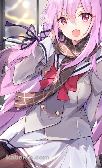 窓際に座っているかわいいキサラ / セーラー服 / エンゲージキス / Engage Kiss / ファンアート / イラストのAndroidの壁紙(360px x 592px) スマホ用