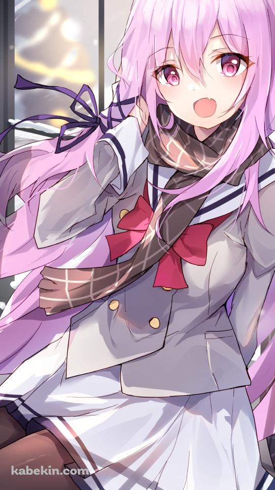窓際に座っているかわいいキサラ / セーラー服 / エンゲージキス / Engage Kiss / ファンアート / イラストのAndroidの壁紙(540px x 960px) スマホ用
