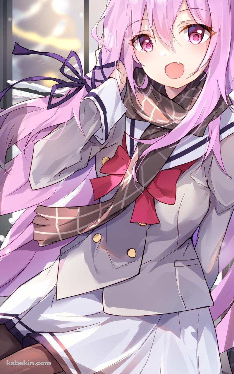 窓際に座っているかわいいキサラ / セーラー服 / エンゲージキス / Engage Kiss / ファンアート / イラストのAndroidの壁紙(800px x 1280px) スマホ用