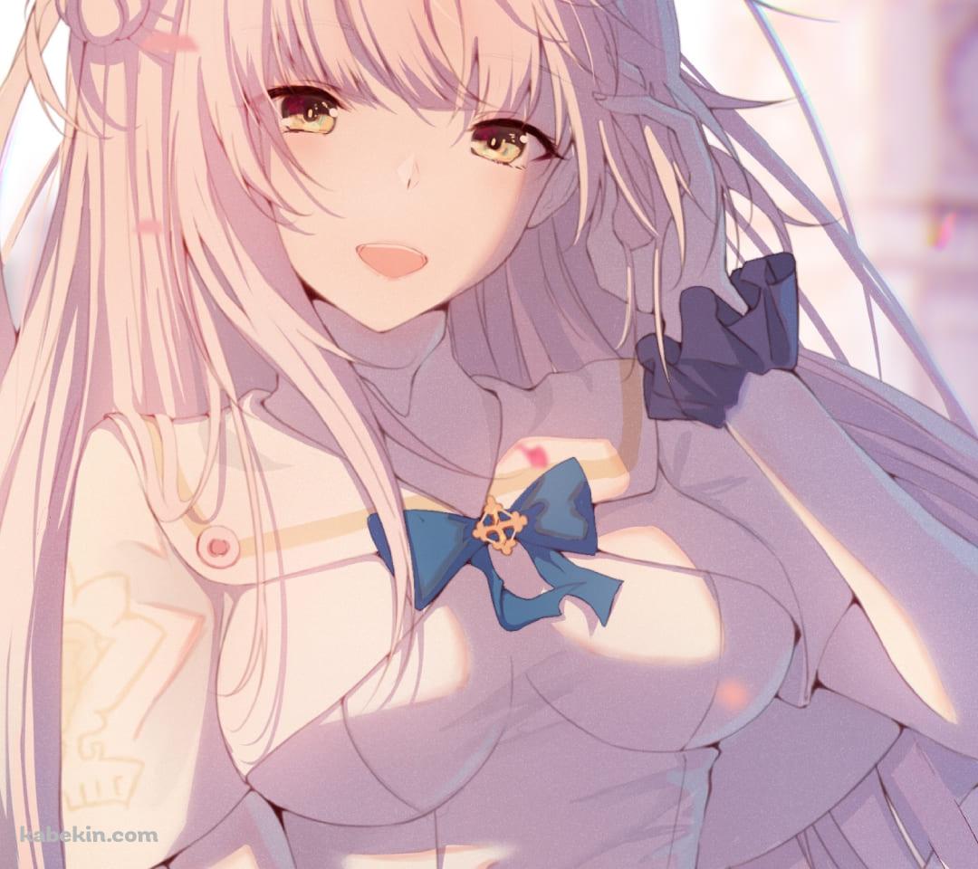 お城と聖園ミカ（みその みか） / かわいい / ブルアカ / ブルーアーカイブ / ファンアート / イラストのAndroidの壁紙(1080px x 960px) スマホ用
