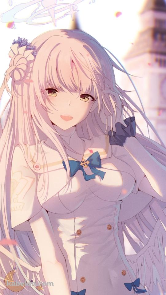 お城と聖園ミカ（みその みか） / かわいい / ブルアカ / ブルーアーカイブ / ファンアート / イラストのAndroidの壁紙(540px x 960px) スマホ用