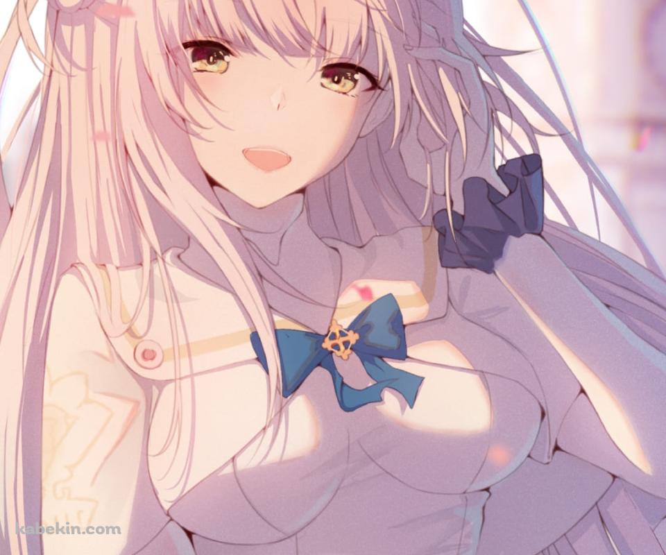 お城と聖園ミカ（みその みか） / かわいい / ブルアカ / ブルーアーカイブ / ファンアート / イラストのAndroidの壁紙(960px x 800px) スマホ用
