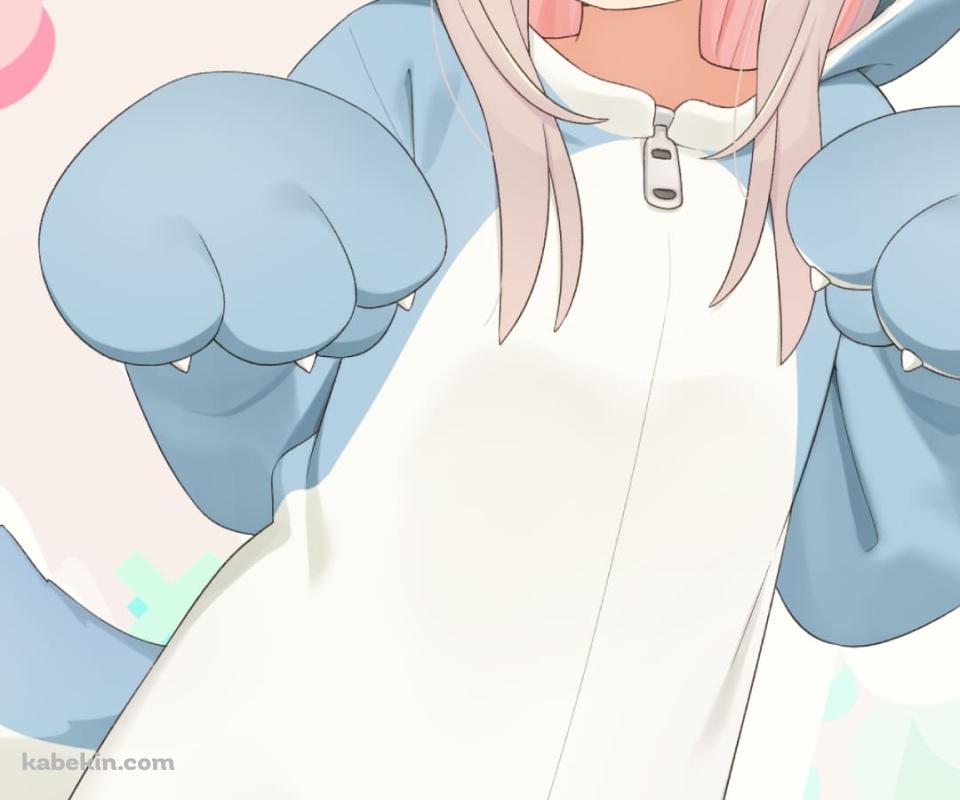 狼の着ぐるみのパジャマを着たかわいい緒山まひろ / お兄ちゃんはおしまい! / ファンアート / イラストのAndroidの壁紙(960px x 800px) スマホ用