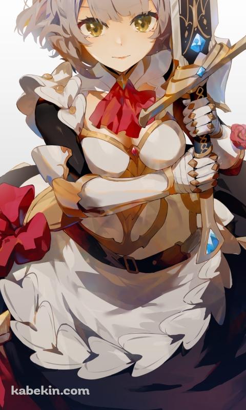 大剣を持ち構えるノエル / かわいい / 原神のAndroidの壁紙(480px x 800px) スマホ用