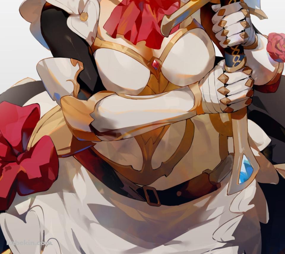 大剣を持ち構えるノエル / かわいい / 原神のAndroidの壁紙(960px x 854px) スマホ用