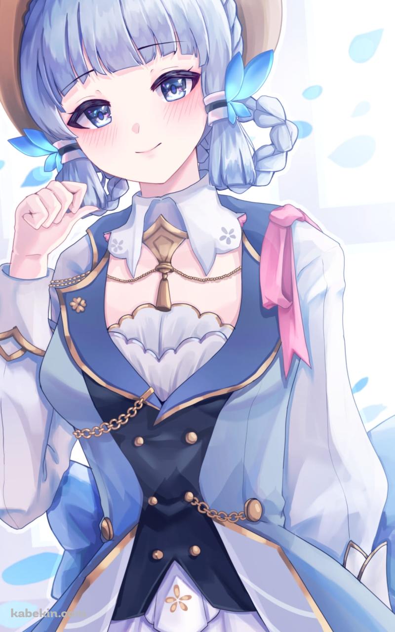 沢山の青い花びらと神里綾華 / 花時に訪れた手紙 / 原神のAndroidの壁紙(800px x 1280px) スマホ用