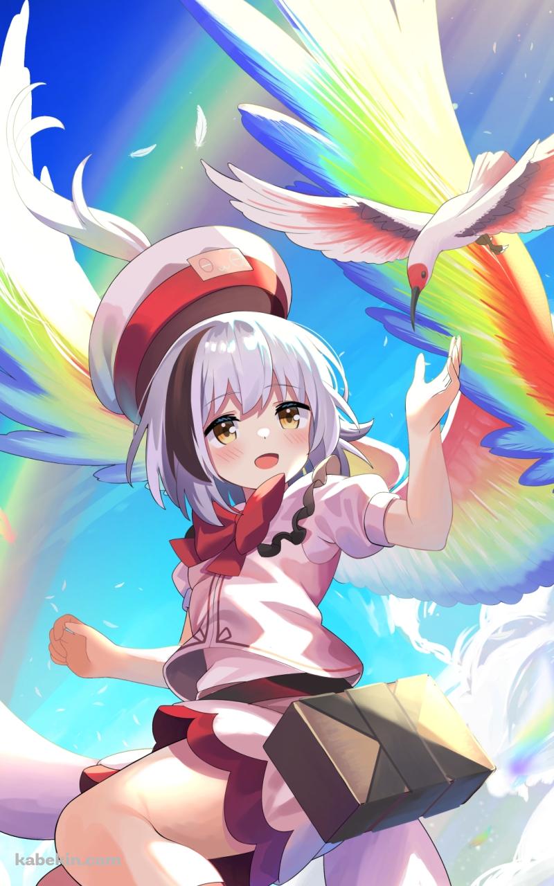 かわいい鳥澄珠烏（とりすみ ほろう）/ 東方真珠島 / ファンアート / イラストのAndroidの壁紙(800px x 1280px) スマホ用
