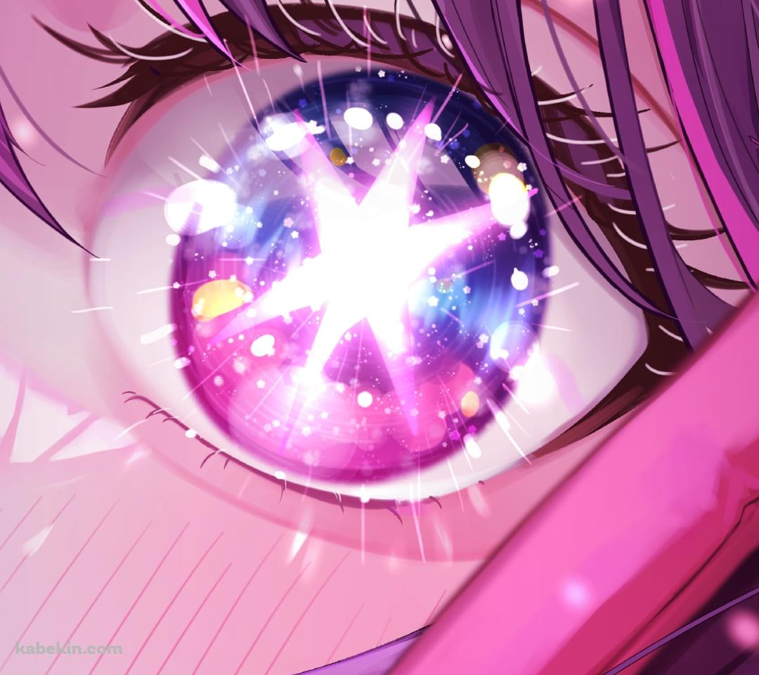 星野アイ / キラキラ光る瞳 / クローズアップ / ドアップ / アイドル / 推しの子 / ファンアート / イラストのAndroidの壁紙(1080px x 960px) スマホ用