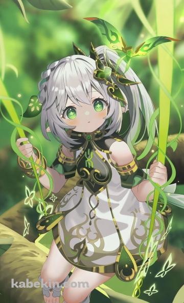 ブランコに乗るかわいいナヒーダ / 晶蝶 (しょうちょう) / 原神のAndroidの壁紙(360px x 592px) スマホ用