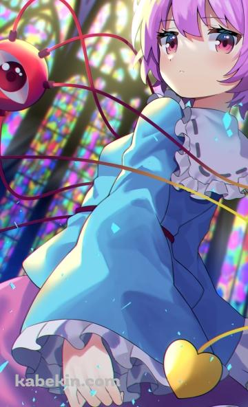 かわいい古明地さとり (こめいじさとり) / 東方地霊殿 / ファンアート / イラストのAndroidの壁紙(360px x 592px) スマホ用