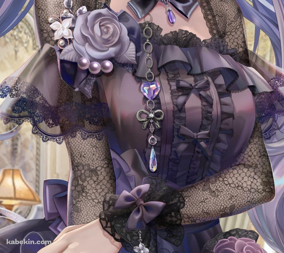 黒いドレスを着て恥ずかしそうな表情の刻晴 / 微笑んでいる甘雨 / 原神のAndroidの壁紙(960px x 854px) スマホ用