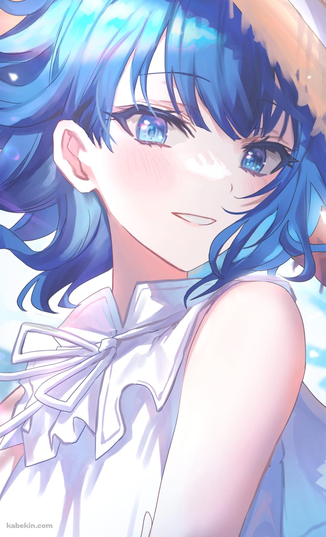 麦わら帽子をかぶった桐谷遥 / かわいい / プロセカ / プロジェクトセカイ / ファンアート / イラストのAndroidの壁紙(1080px x 1776px) スマホ用