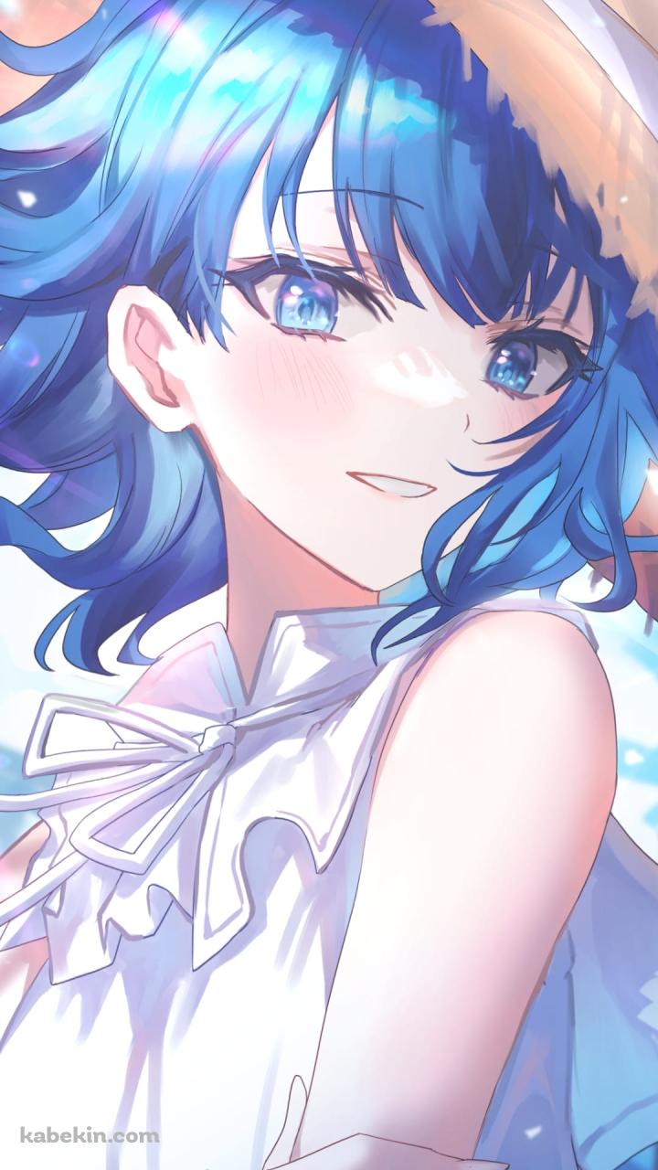 麦わら帽子をかぶった桐谷遥 / かわいい / プロセカ / プロジェクトセカイ / ファンアート / イラストのAndroidの壁紙(720px x 1280px) スマホ用