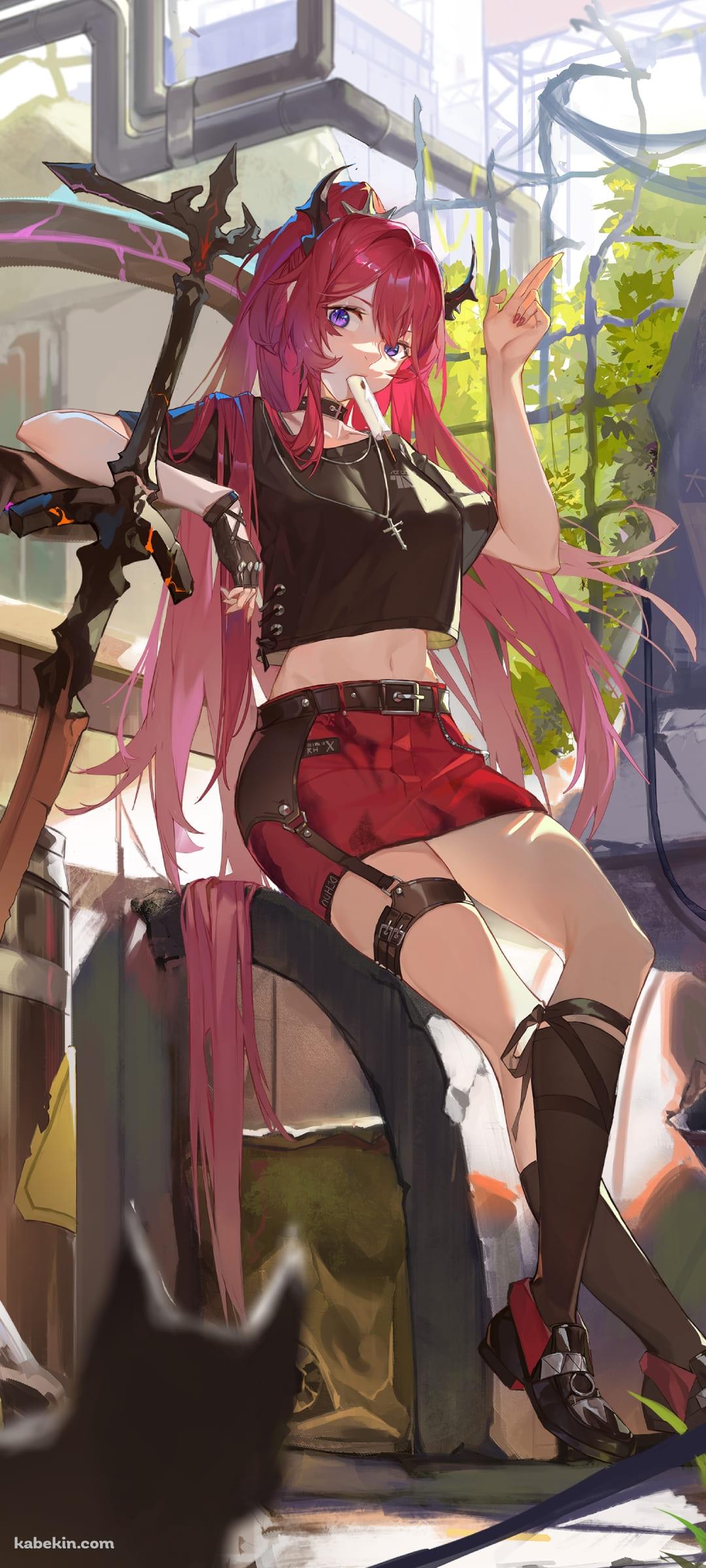 こちらに挨拶をするスルト / かっこいい / 大剣 / アークナイツ / ファンアート / イラストのAndroidの壁紙(1080px x 2400px) スマホ用