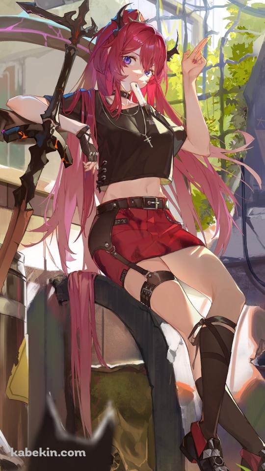 こちらに挨拶をするスルト / かっこいい / 大剣 / アークナイツ / ファンアート / イラストのAndroidの壁紙(540px x 960px) スマホ用