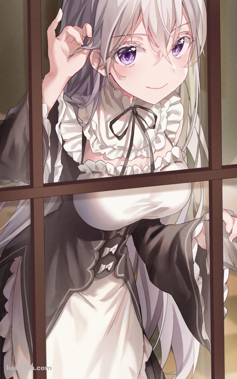 窓をふくエキドナ / Re:ゼロから始める異世界生活 / ファンアート / イラストのAndroidの壁紙(800px x 1280px) スマホ用