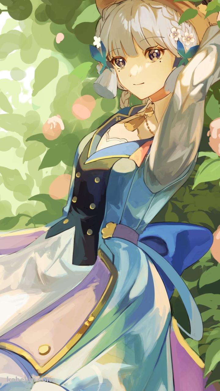 かわいい神里綾華 / 水彩 / 原神のAndroidの壁紙(720px x 1280px) スマホ用
