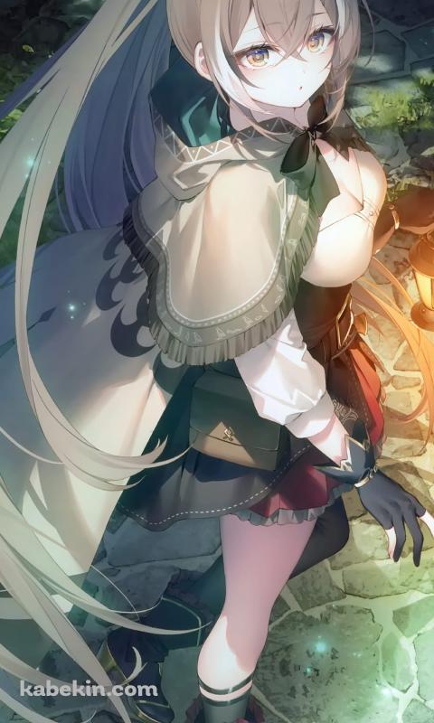 こちらを振り返る七詩ムメイ / ホロライブ / バーチャルYouTuber / ファンアート / イラストのAndroidの壁紙(480px x 800px) スマホ用