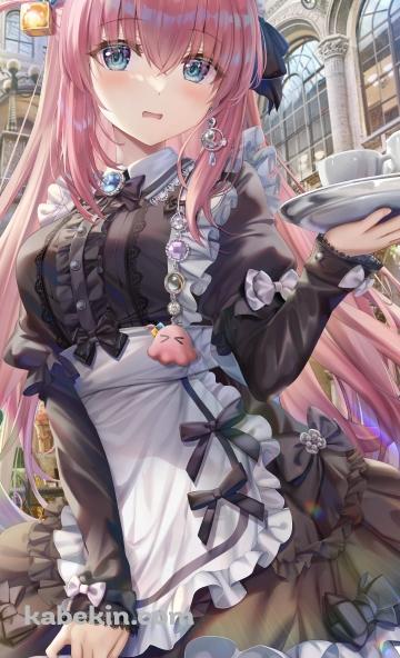 ウエイトレスのかわいい後藤ひとり / ぼっち・ざ・ろっく! / ファンアート / イラストのAndroidの壁紙(360px x 592px) スマホ用