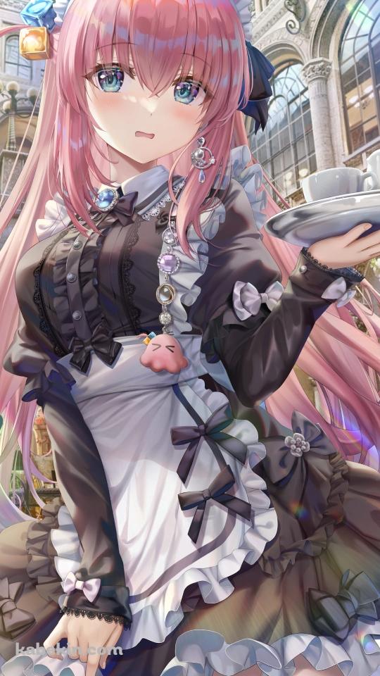 ウエイトレスのかわいい後藤ひとり / ぼっち・ざ・ろっく! / ファンアート / イラストのAndroidの壁紙(540px x 960px) スマホ用
