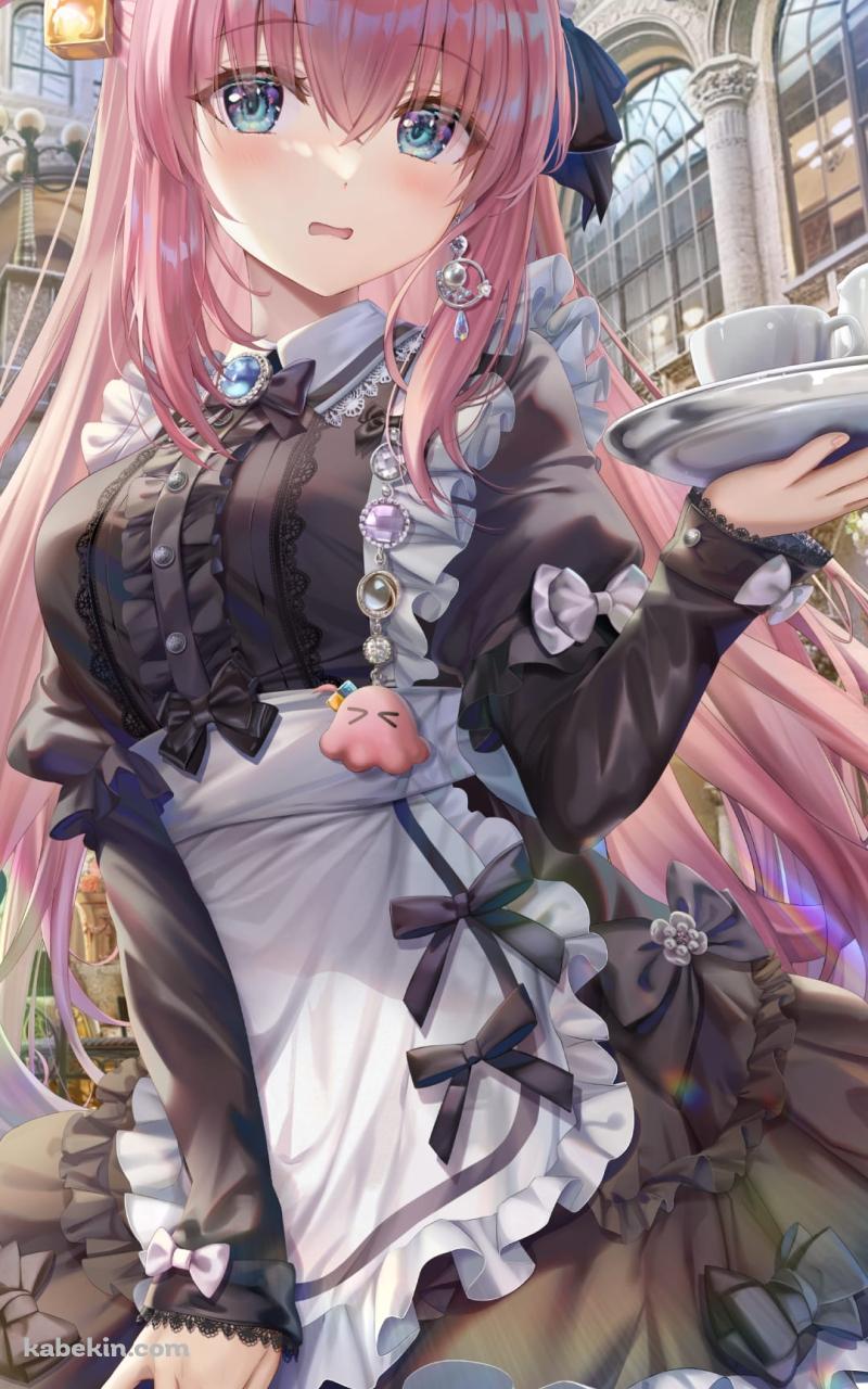ウエイトレスのかわいい後藤ひとり / ぼっち・ざ・ろっく! / ファンアート / イラストのAndroidの壁紙(800px x 1280px) スマホ用