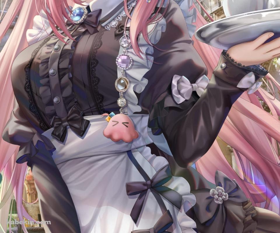 ウエイトレスのかわいい後藤ひとり / ぼっち・ざ・ろっく! / ファンアート / イラストのAndroidの壁紙(960px x 800px) スマホ用