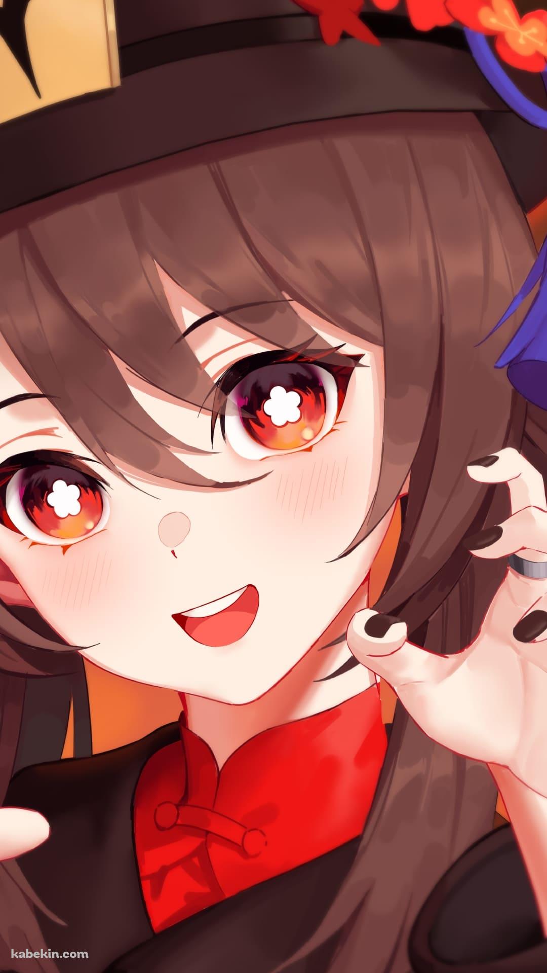 襲いかかるポーズのかわいい胡桃 / フータオ / 原神のAndroidの壁紙(1080px x 1920px) スマホ用