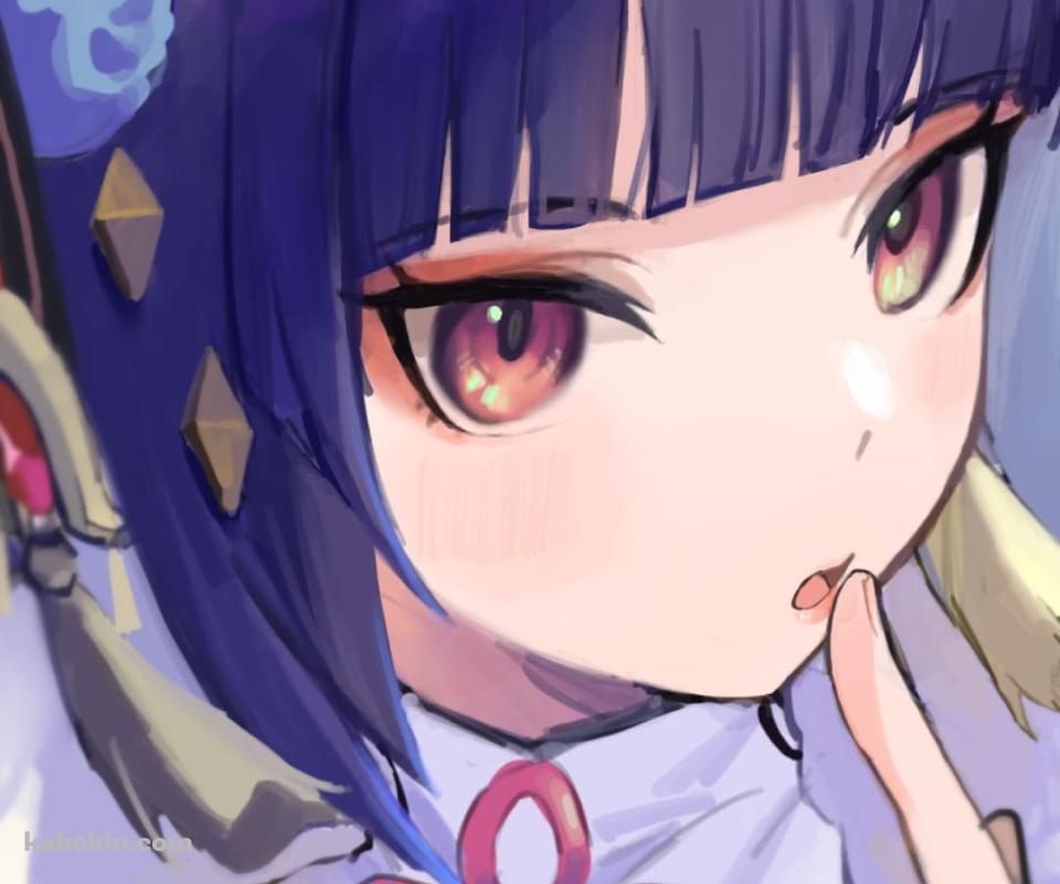 口に指をあてる雲菫（うんきん） / かわいい / 原神のAndroidの壁紙(960px x 800px) スマホ用
