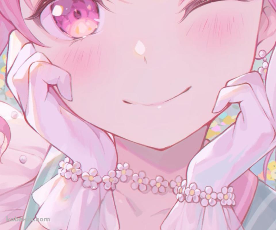 ウィンクをするかわいい丸山彩 / バンドリ！ / BanG_Dream! / ファンアート / イラストのAndroidの壁紙(960px x 800px) スマホ用